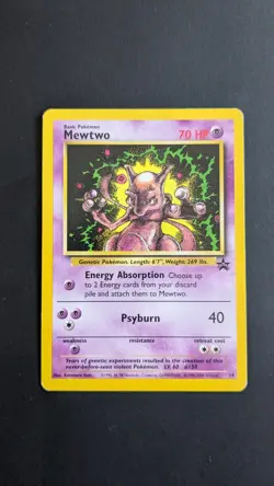 Pokemon TCG Mewtwo Black Star Movie Promo Card 14 2000 NM Vintage WOTC LP - Image 1