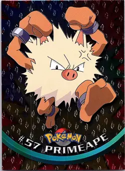 Primeape #57 Topps Trading Cards Series 1 Foil Pokemon Lightly Played - Image 1