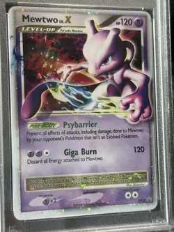 2008 Pokemon Diamond and Pearl Black Star Promo Holo Mewtwo Lv X #DP28 PSA 7 - Image 2