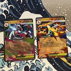 Pokemon TCG Mega Charizard ex X MEP 029 and Y MEP 030 Black Star Promo - Pair - Image 1