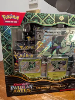 Pokemon paldean fates premium collection box Meowscarada Ex New Sealed - Image 3