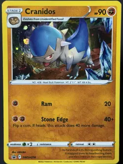 Cranidos HD Swirl 🌀 Promo Cosmos Holo Sword & Shield Pokemon TCG SWSH274 NM - Image 4