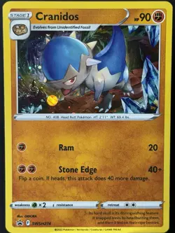 Cranidos HD Swirl 🌀 Promo Cosmos Holo Sword & Shield Pokemon TCG SWSH274 NM - Image 5