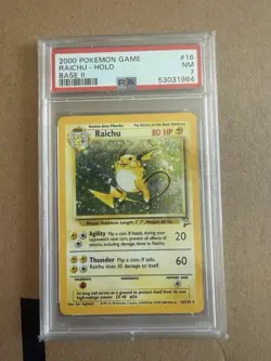 Raichu Holo Rare Swirl 2000 Pokemon Card TCG 16/130 Base Set 2 - Image 1