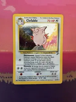 Pokemon Card Clefable Base Set 2 Holo Rare 5/130 Near Mint - Image 1