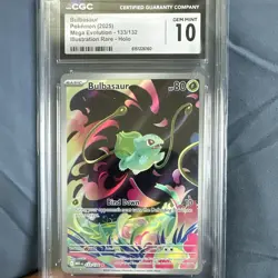 Pokemon TCG ME01 Mega Evolution Bulbasaur #133/132 EN IR Holo CGC 10 - Image 1