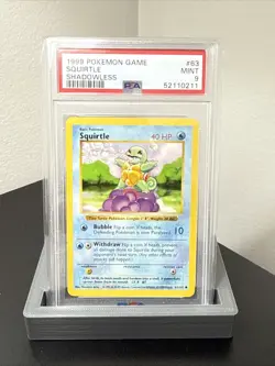 Shadowless Squirtle 63/102 - Base Set Pokemon Card - PSA 9 MINT - Image 1