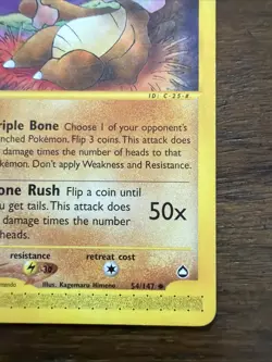 MINT Pokemon Card Marowak Aquapolis 54/147 Uncommon Regular 2002 - Image 5