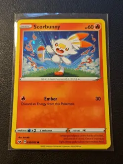 Pokemon Sword & Shield Base Alt Promo HOLO Card - Scorbunny 030/202 - Image 1