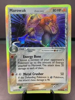 Pokemon TCG Marowak 10/113 EX Delta Species Reverse Holo Rare VTG 2005 HP Crease - Image 1