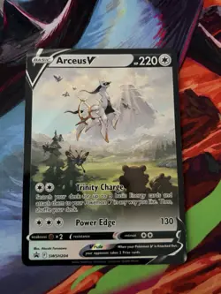 Pokemon TCG Arceus v SWSH204 Holo Black Star Promo Card NM Condition - Image 1