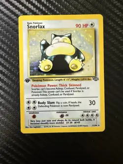 1ST EDITION 1999 Pokemon Jungle Snorlax 11/64 Holo Foil Rare WOTC lp - Image 1