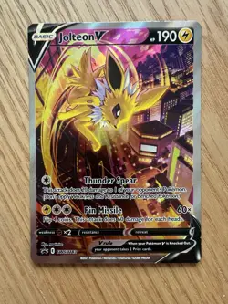 Jolteon V SWSH183 Pokemon TCG Sword & Shield Holo Black Star Promo Card - Image 1