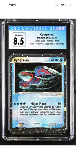 CGC 8.5 Kyogre ex 2003 Black Star Promos 001 Holo Pokemon Card - Image 2
