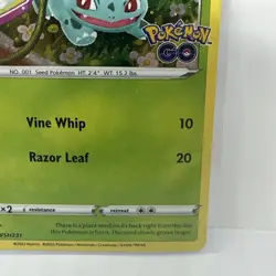 Pokemon TCG Bulbasaur SWSH231 Black Star Promo Holo Pokemon GO NM Card - Image 4