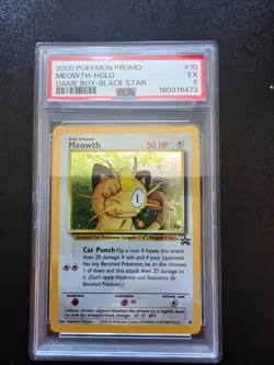 2000 Pokemon Promo Black Star Meowth-Holo #10 PSA 5 - Image 1