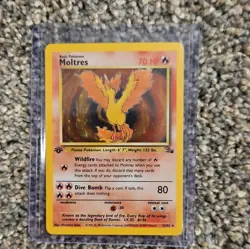 Pokemon TCG WOTC Moltres 12/62 Fossil 1st Edition Holo Rare English 1999 LP - Image 2