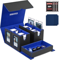 5 in 1 Card Deck Box with Display Fits 400+ Sleeved Cards TCG Storage with Dice - Image 1