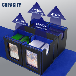 5 in 1 Card Deck Box with Display Fits 400+ Sleeved Cards TCG Storage with Dice - Image 3