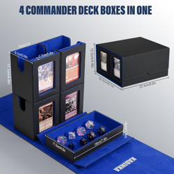 5 in 1 Card Deck Box with Display Fits 400+ Sleeved Cards TCG Storage with Dice - Image 4