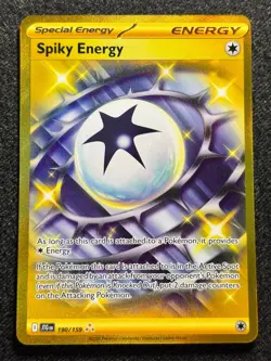 Pokemon TCG Card Spiky Energy 190/159 Journey Together Gold Hyper Rare - NM - Image 1