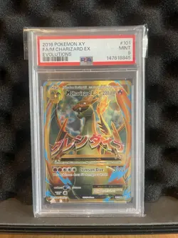 2016 Pokemon XY Evolutions Mega M Charizard EX Full Art 101/108 PSA 9 MINT - Image 1