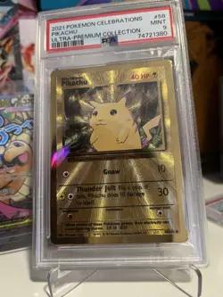 2021 Pokemon Celebrations Pikachu Metal Card 58 Promo Ultra-Premium PSA 9 - Image 2