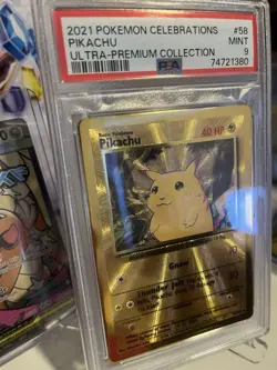 2021 Pokemon Celebrations Pikachu Metal Card 58 Promo Ultra-Premium PSA 9 - Image 3