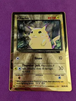 Pokemon TCG Pikachu Gold Metal Card 58/102 Celebrations UPC Promo 25th Anniv - Image 1