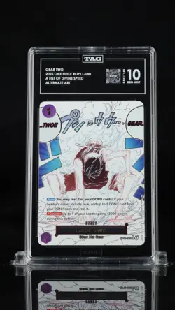 2025 One Piece Gear Two OP11-080 Alternate Art Manga Event TAG 10 Monkey D Luffy - Image 1