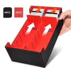 Card Deck Box PU Leather W/ Magnetics Closure Strong Sports Cards Case - Image 2