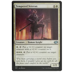 x1 Tempered Veteran J22 MTG M/NM Uncommon White Creture Human knight TCG CCG - Image 1