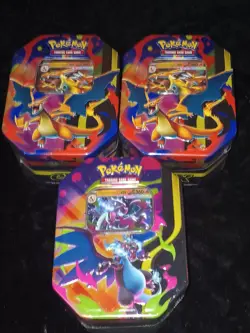 3 Total- Pokemon TCG Mega Charizard EX Tin X & Y Brand New/Sealed (2× Y)(1× X) - Image 1