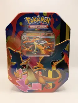 Pokemon TCG Mega Charizard Y ex Tin Sealed Charizard Collection 4 Booster Packs - Image 1