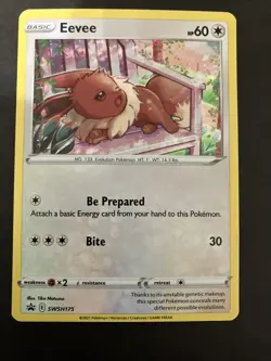 Pokemon TCG Eevee Sword & Shield SWSH175 Regular Holo Black Star Promo MP - Image 1