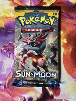 Pokemon TCG Sun and Moon Base Set Booster Pack Complete Art Set of 5 lot - Image 3