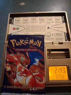 Pokemon Base Set Unlimited Booster Pack Charizard Art WOTC HEAVY LONG CRIMP 21.4 - Image 1