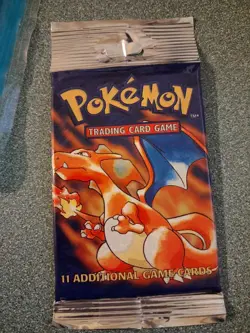 Pokemon Base Set Unlimited Booster Pack Charizard Art WOTC HEAVY LONG CRIMP 21.4 - Image 2