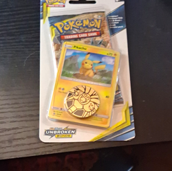 Pokemon TCG Sun & Moon Unbroken Bonds Booster Pack/10 Cards Pikachu Promo Coin - Image 1