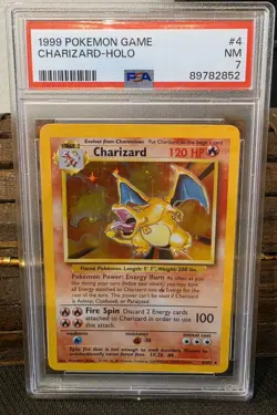 Pokemon 1999 Base Set Unlimited Holo Charizard 4/102 NM PSA 7 - Image 3