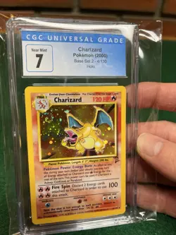 Pokemon TCG Base Set 2 Holo Charizard Holo Swirl #4/130 CGC 7 - Image 1
