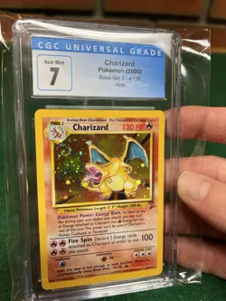 Pokemon TCG Base Set 2 Holo Charizard Holo Swirl #4/130 CGC 7 - Image 2