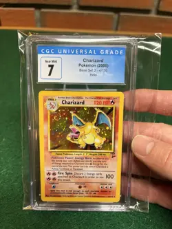 Pokemon TCG Base Set 2 Holo Charizard Holo Swirl #4/130 CGC 7 - Image 4