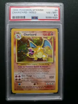 1999 Pokemon Holo Charizard Base Set PSA 8.5 Spanish 4/102 ** PSA 9 UU ** - Image 3