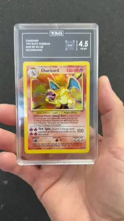 TAG 4.5 Charizard 4/102 Base Set Holo 1999 Pokemon WOTC freshly graded - Image 2