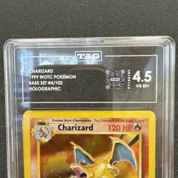 TAG 4.5 Charizard 4/102 Base Set Holo 1999 Pokemon WOTC freshly graded - Image 5