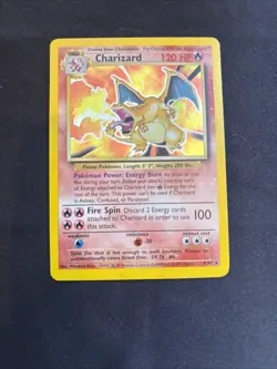 Pokemon TCG Charizard 4/102 Base Set Unlimited Holo Rare MP - Image 1