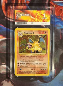 Pokemon TCG Charizard 4/102 Base Set Holo Vintage 1999 WOTC Ace 1 - Image 1