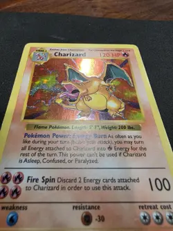 1999 POKEMON BASE SET SHADOWLESS CHARIZARD #4/102 HOLO RARE! HP - Image 2