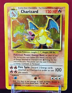 Pokemon TCG Charizard 4/102 Base Set Holo Rare Holo EN 1999 HP120 Stage 2 - Image 1
